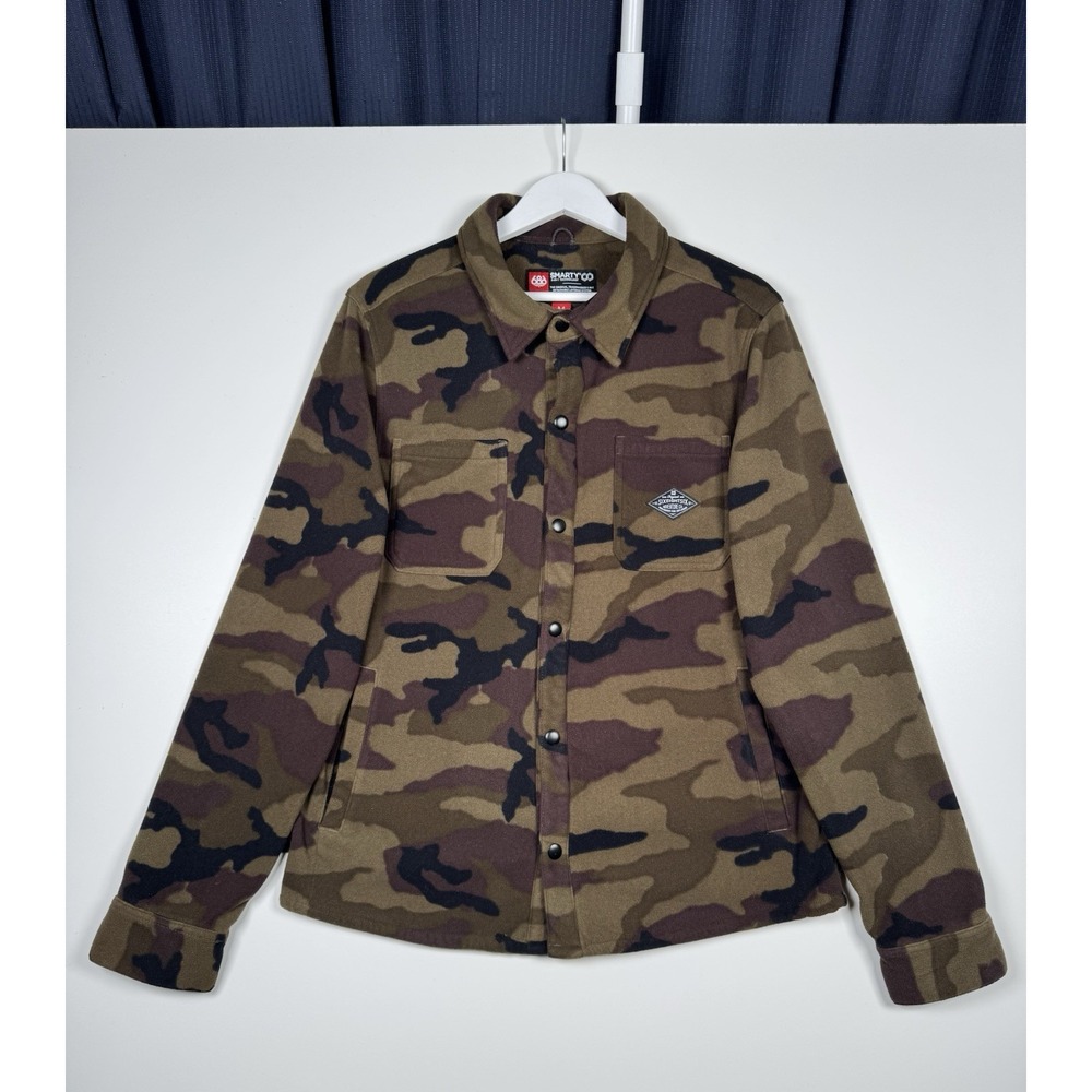 686 Men's Sierra Fleece Button Jacket Sweater Camo - Medium